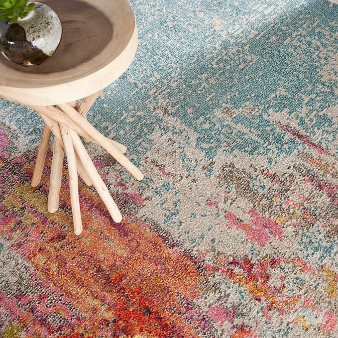 Nourison Home Celestial Sealife 7'10" x 10'6" Area Rug - Easy Clean, Non Shedding, Bed Room, Living Room, Dining Room, Kitchen (8' x 11')