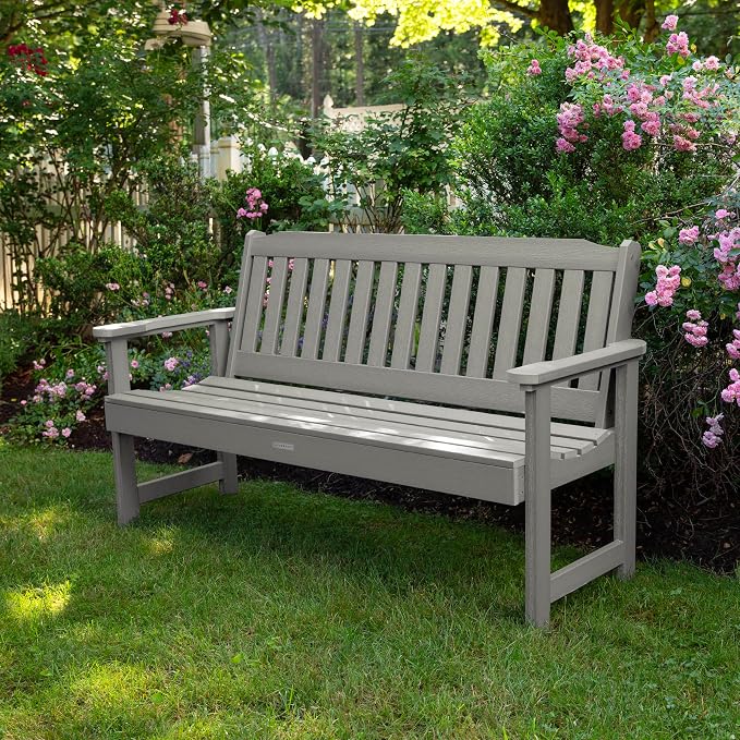 highwood Lehigh Garden Bench, 5 feet, Harbor Gray