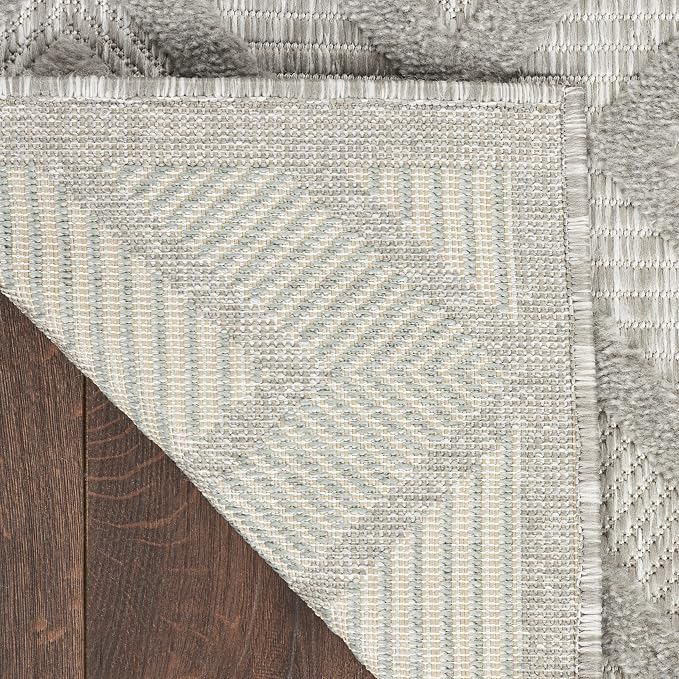 Nourison Home Versatile Silver Grey 5' x 7' Area Rug - Easy Clean, Non Shedding, Bed Room, Living Room, Dining Room, Kitchen (5' x 7')