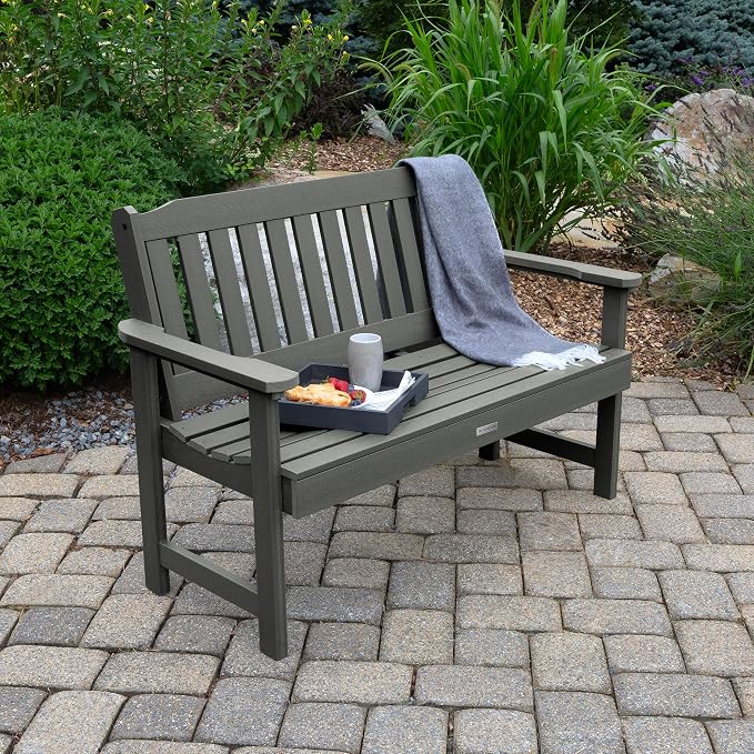 Highwood AD-BENW2-CGE Lehigh Garden Bench, 4 Feet, Coastal Teak