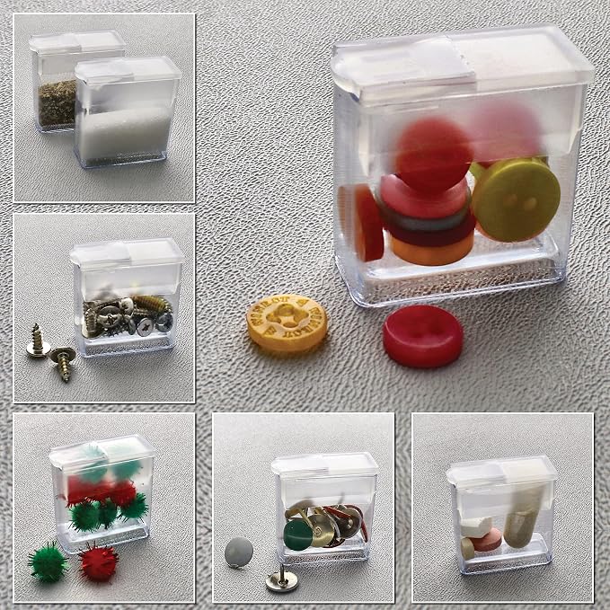 The Beadsmith Clear Plastic Boxes - Rectangle with a Flip Top Cap - 7/16” x 1” x 1-1/4” - Use for Beads, Bath Salts, Wedding & Party Favors, Home or Office Storage - Bag of 100