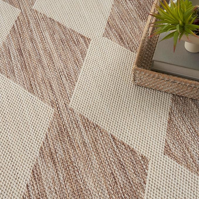 Nourison Home Positano Beige 4' x 6' Area Rug - Easy Clean, Non Shedding, Bed Room, Living Room, Dining Room, Kitchen (4' x 6')
