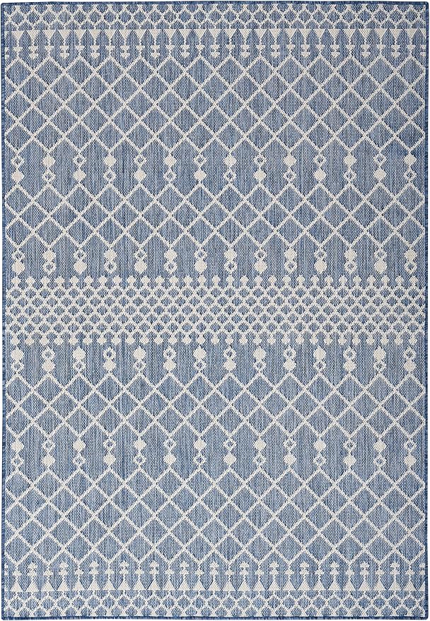 Nourison Home Positano Navy Blue 4' x 6' Area Rug - Easy Clean, Non Shedding, Bed Room, Living Room, Dining Room, Kitchen (4' x 6')