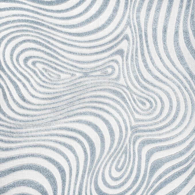 JONATHAN Y Maribo High-Low Abstract Striped Light Blue/Ivory 8x8 Square Indoor/Outdoor Area Rug, Pet Friendly, Non-Shedding, Stain Resistant, Easy-Cleaning for Backyard, Patio (SCN103C-8SQ)