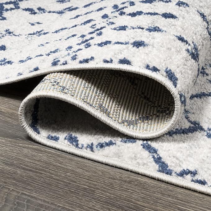 JONATHAN Y Boho Vintage Diamond Cream/Navy Indoor Area Rug 9X12 ft, Moroccan Hype for Living Room, Bedroom, Kitchen, Office, Easy-Cleaning, High Traffic, Pet-Friendly, Non-Shedding (MOH101F-9)