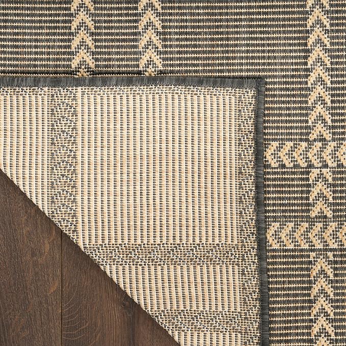 Nourison Home Horizon Indoor/Outdoor Charcoal 5' x 7' Area Rug - Easy Clean, Non Shedding, Bed Room, Living Room, Dining Room, Kitchen (5' x 7')