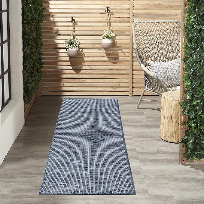 Nourison Home Positano Navy Blue 2'2" x 8' Area Rug - Easy Clean, Non Shedding, Bed Room, Living Room, Dining Room, Kitchen (8' Runner)