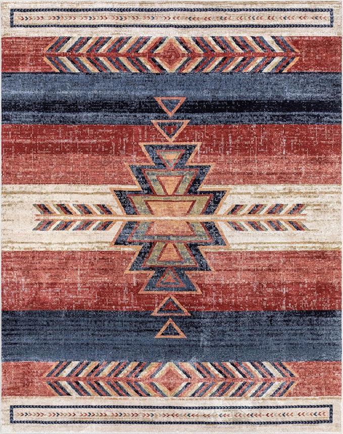 Well Woven Dustin Crimson Southwestern Medallion 5'3" x 7'3" Area Rug