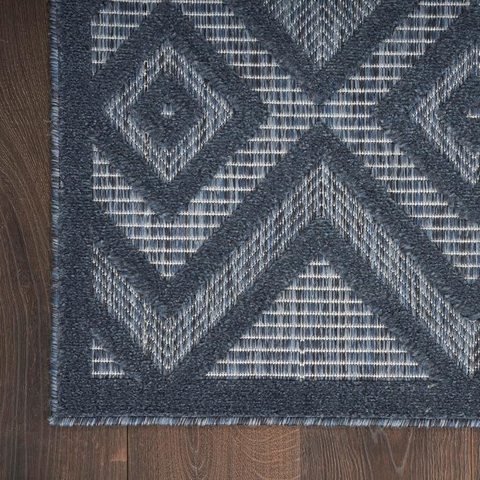 Nourison Home Versatile Navy Blue 7' x 10' Area Rug - Easy Clean, Non Shedding, Bed Room, Living Room, Dining Room, Kitchen (7' x 10')