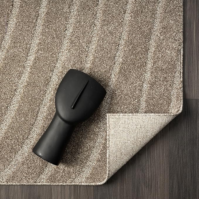 LUXE WEAVERS Modern Geometric Wave Taupe 5x7 Area Rug