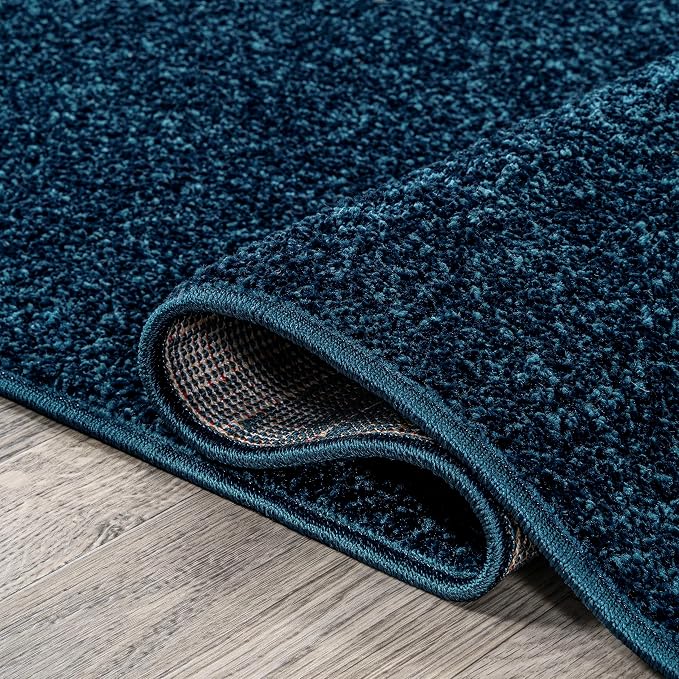 JONATHAN Y Haze Solid Low-Pile Navy 5x5 Square Indoor Area Rug, Coastal,Bohemian,Minimalist,Classic, Easy-Cleaning for Living Room,Bedroom,Kitchen,Pet Friendly,Non-Shedding (SEU100C-5SQ)