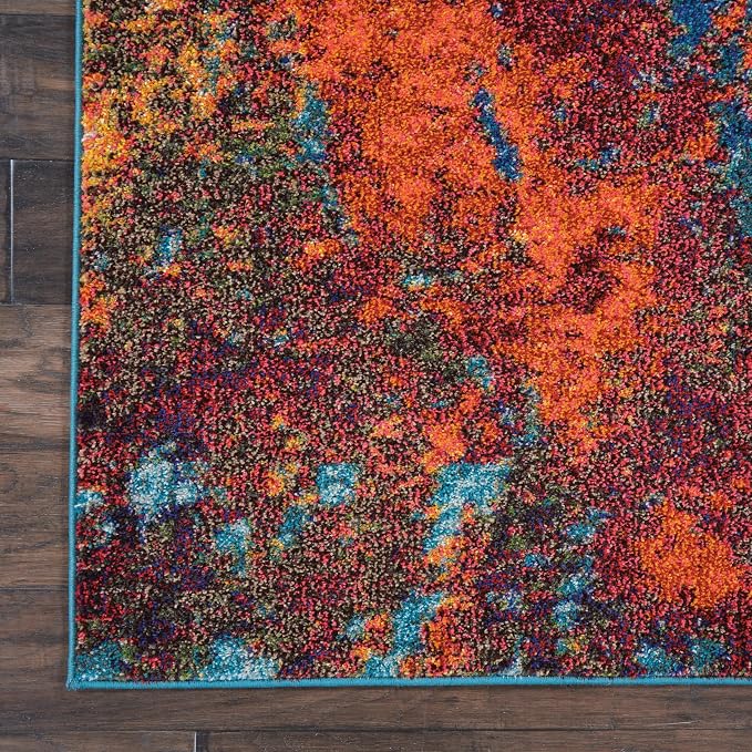 Nourison Home Celestial Atlantic 3'11" x 5'11" Area Rug - Easy Clean, Non Shedding, Bed Room, Living Room, Dining Room, Kitchen (4' x 6')