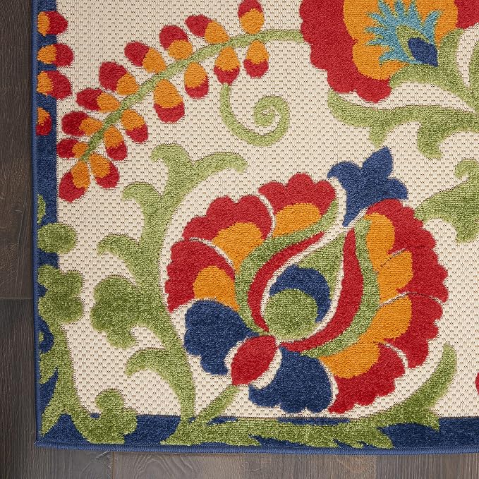 Nourison Home Aloha Multicolor 2'8" x 4' Area Rug - Easy Clean, Non Shedding, Bed Room, Living Room, Dining Room, Kitchen (3' x 4')