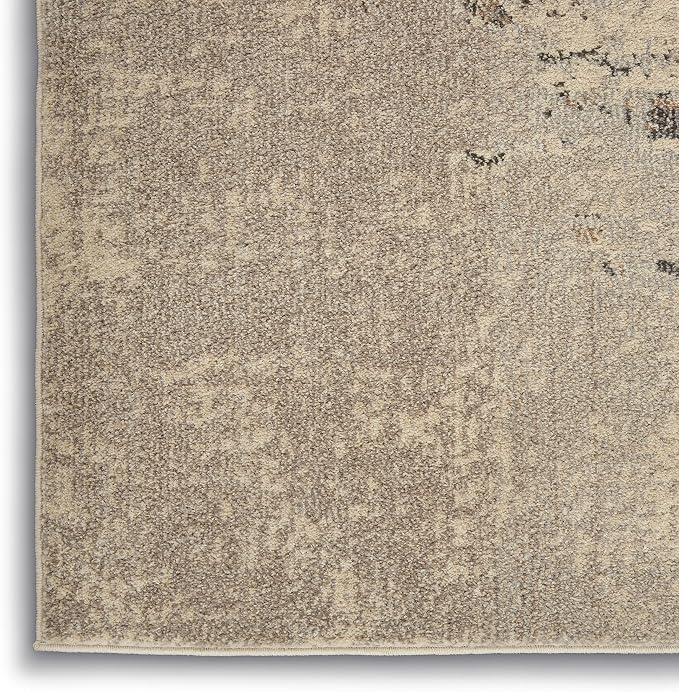 Nourison Home Celestial Ivory Grey 3' x 5' Area Rug - Easy Clean, Non Shedding, Bed Room, Living Room, Dining Room, Kitchen (3' x 5')