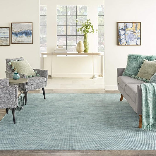 Nourison Home Positano Aqua 2'2" x 10' Area Rug - Easy Clean, Non Shedding, Bed Room, Living Room, Dining Room, Kitchen (10' Runner)