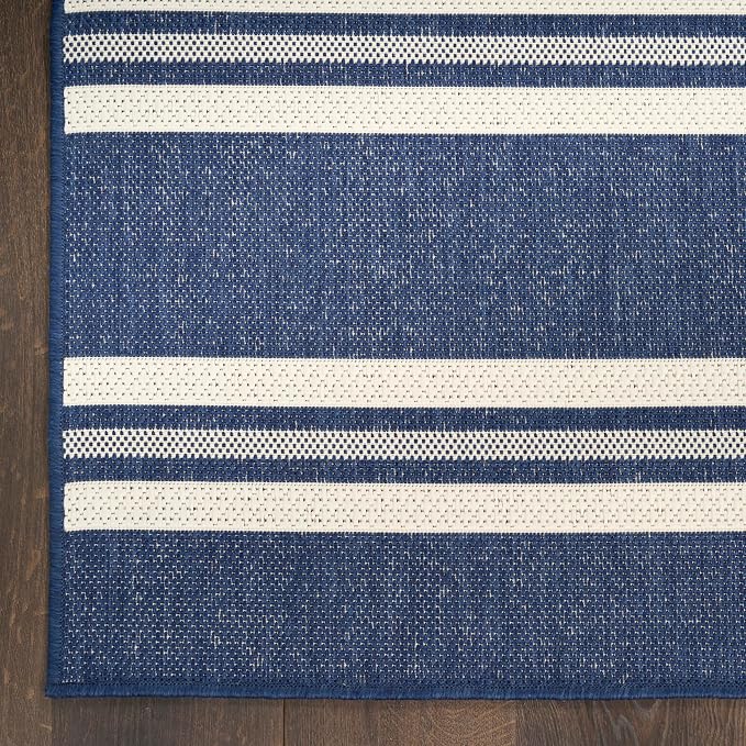 Nourison Home Horizon Indoor/Outdoor Navy 5' x 7' Area Rug - Easy Clean, Non Shedding, Bed Room, Living Room, Dining Room, Kitchen (5' x 7')