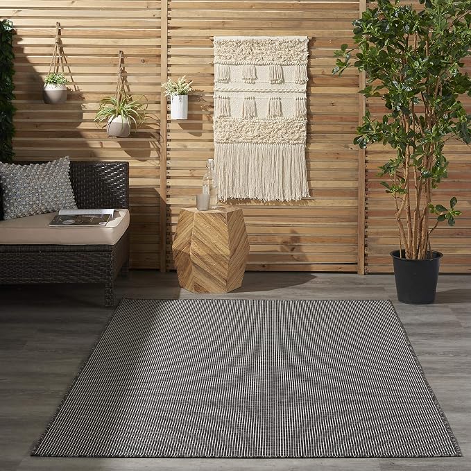 Nourison Home Positano Charcoal 4' x 6' Area Rug - Easy Clean, Non Shedding, Bed Room, Living Room, Dining Room, Kitchen (4' x 6')