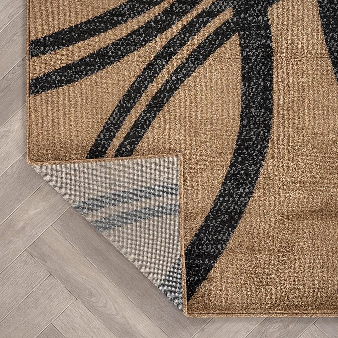 Rugshop Wavy Circles Modern Non-Shedding Living Room Area Rug Jute 2' x 3' | Rectangular, Size 2' x 3', Bedroom, Dining Room, Home Office, Kitchen, Entryway, Hallway, Nursery, Kids Room, Guest Room
