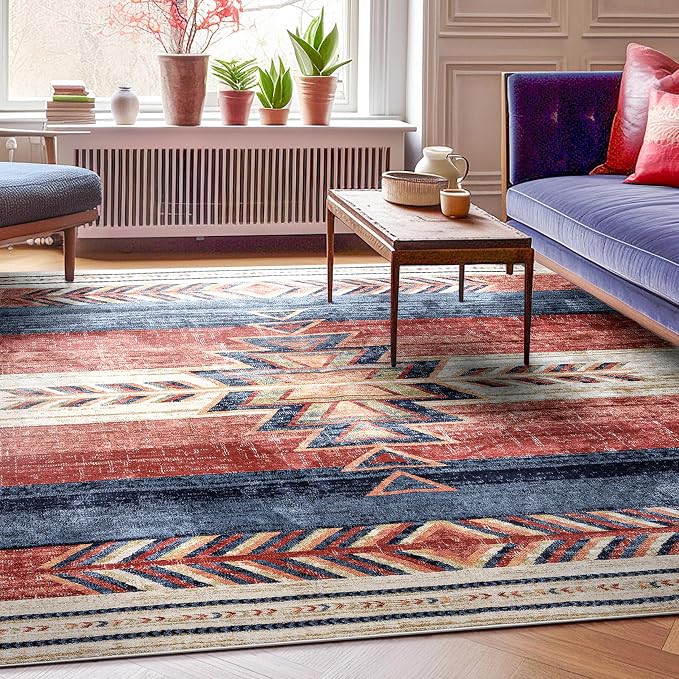Well Woven Dustin Crimson Southwestern Medallion 5'3" x 7'3" Area Rug