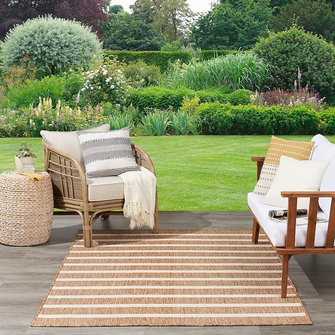 Nourison Home Positano Jute Ivory 4' x 6' Area Rug - Easy Clean, Non Shedding, Bed Room, Living Room, Dining Room, Kitchen (4' x 6')