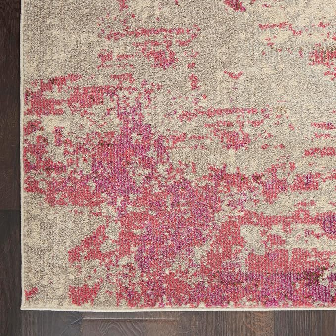 Nourison Celestial Modern Abstract Ivory/Pink 10' x 14' Area Rug, Easy Cleaning, Non Shedding, Bed Room, Living Room, Dining Room, Kitchen (10x14)