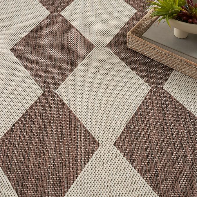 Nourison Home Positano Natural 7' x 10' Area Rug - Easy Clean, Non Shedding, Bed Room, Living Room, Dining Room, Kitchen (7' x 10')