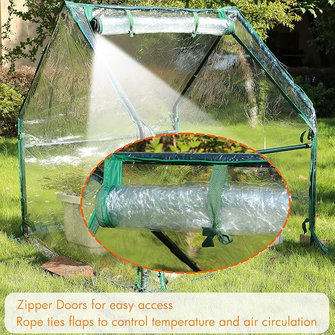 Gardzen Mini Greenhouse Heavy Duty Portable Green House, Zipper Clear Tent Small Greenhouse for Indoor Outdoor Plants 36.2”(L) x36.2”(W) x42.5”(H)