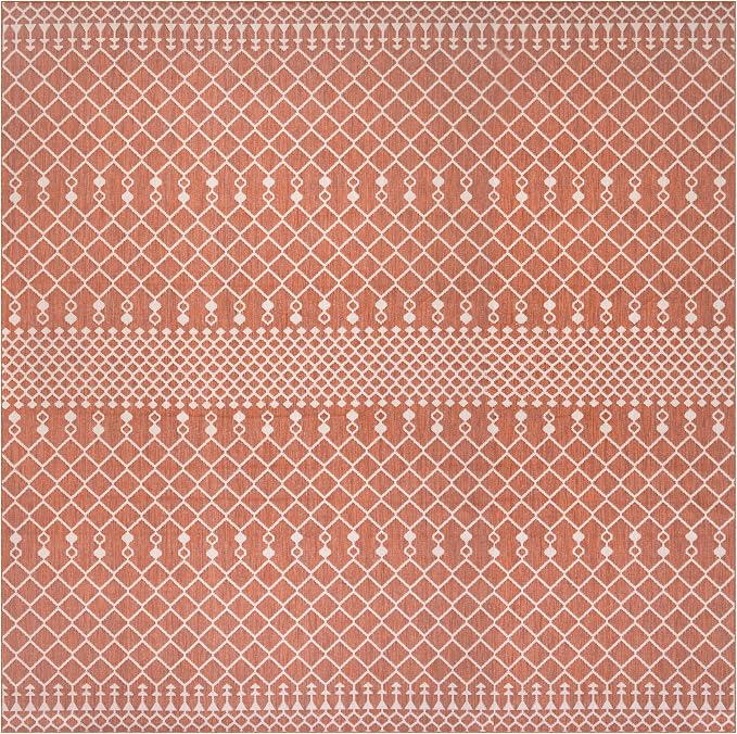 Nourison Home Positano Terracotta 10' x Square Area Rug - Easy Clean, Non Shedding, Bed Room, Living Room, Dining Room, Kitchen (10' x Square)