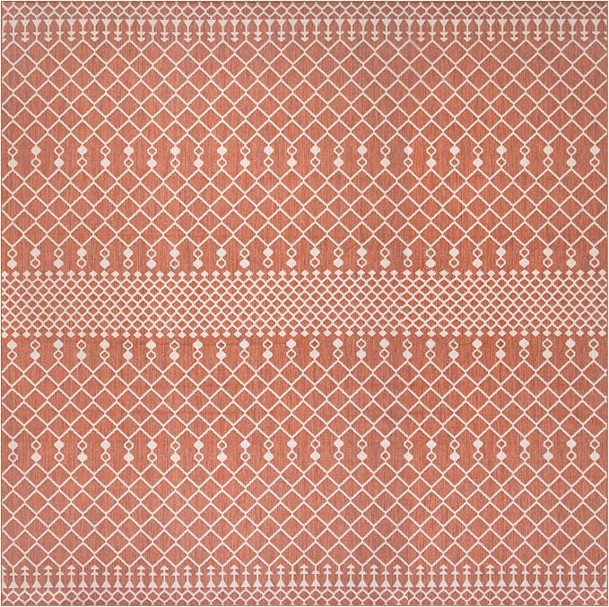 Nourison Home Positano Terracotta 12' x Square Area Rug - Easy Clean, Non Shedding, Bed Room, Living Room, Dining Room, Kitchen (12' x Square)