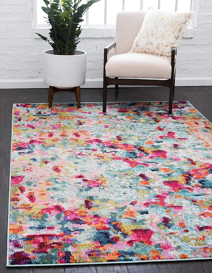 Unique Loom Chromatic Collection Area Rug - Champagne (10' 6" x 16' 5" Rectangle, Multi/ Blue)