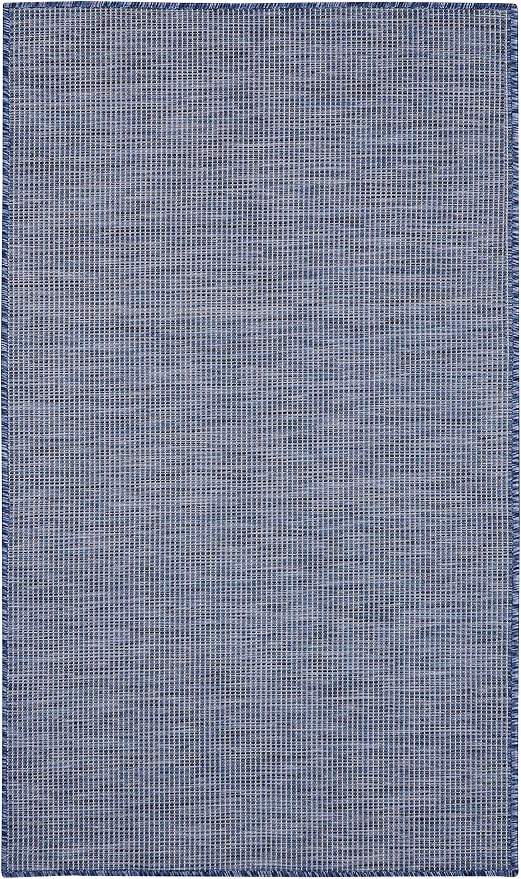 Nourison Home Positano Navy Blue 3' x 5' Area Rug - Easy Clean, Non Shedding, Bed Room, Living Room, Dining Room, Kitchen (3' x 5')