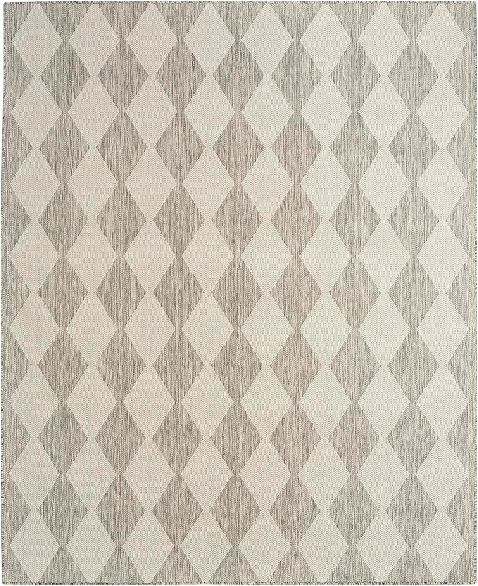 Nourison Home Positano Light Grey 5' x 7' Area Rug - Easy Clean, Non Shedding, Bed Room, Living Room, Dining Room, Kitchen (5' x 7')
