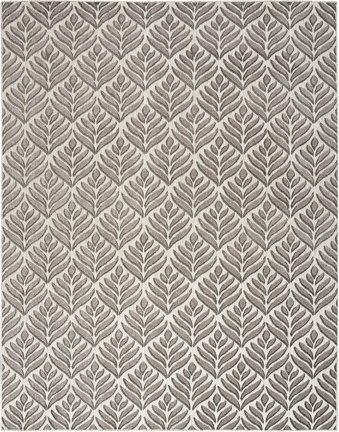 Nourison Home Aloha Charcoal 3'6" x 5'6" Area Rug - Easy Clean, Non Shedding, Bed Room, Living Room, Dining Room, Kitchen (4' x 6')