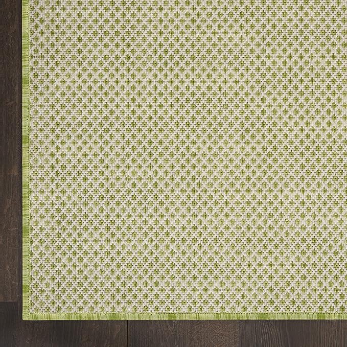 Nourison Home Courtyard Ivory Green 4' x Square Area Rug - Easy Clean, Non Shedding, Bed Room, Living Room, Dining Room, Kitchen (4' x Square)
