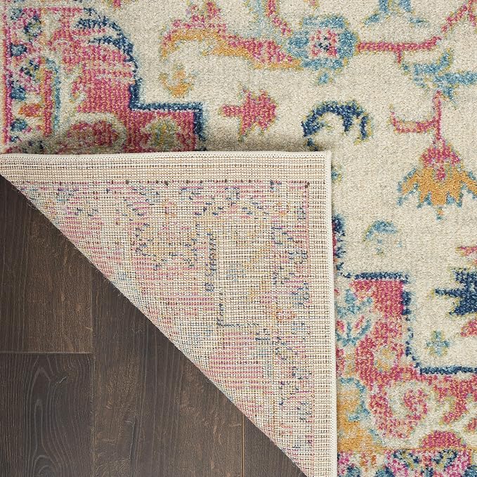 Nourison Home Passion Ivory Pink 5'3" x 7'3" Area Rug - Easy Clean, Non Shedding, Bed Room, Living Room, Dining Room, Kitchen (5' x 7')