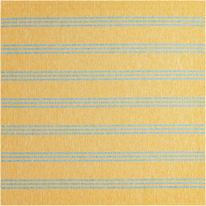 Unique Loom Jill Zarin Outdoor Collection Area Rug - Anguilla (10' 8'' Square, Yellow and Aqua/Light Blue)