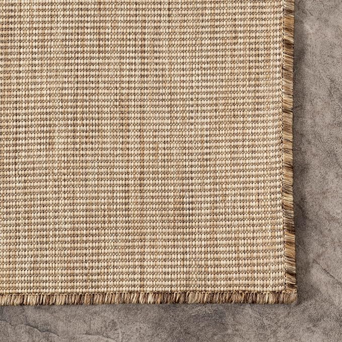 Nuloom Outdoor Performance Collection Nakia Brown/Ivory, 8' x 10', Soft and Cozy, High Traffic, Stain Resistant, Easy Clean, Durable Area Rug for Indoor/Outdoor Patio, Deck, Porch, Garden, Courtyard