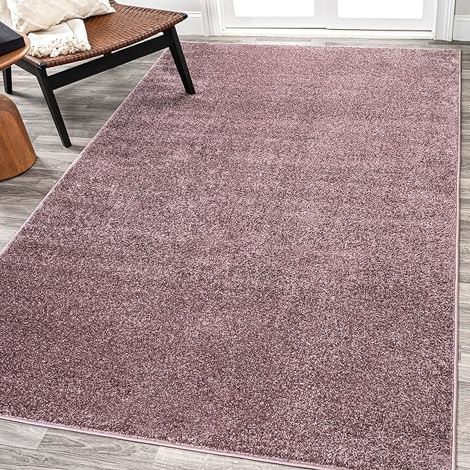 JONATHAN Y Haze Solid Low-Pile Light Purple Indoor Area Rug 8x10, Coastal,Bohemian,Minimalist,Classic, Easy-Cleaning for Living Room,Bedroom,Kitchen,Pet Friendly,Non-Shedding (SEU100R-8)