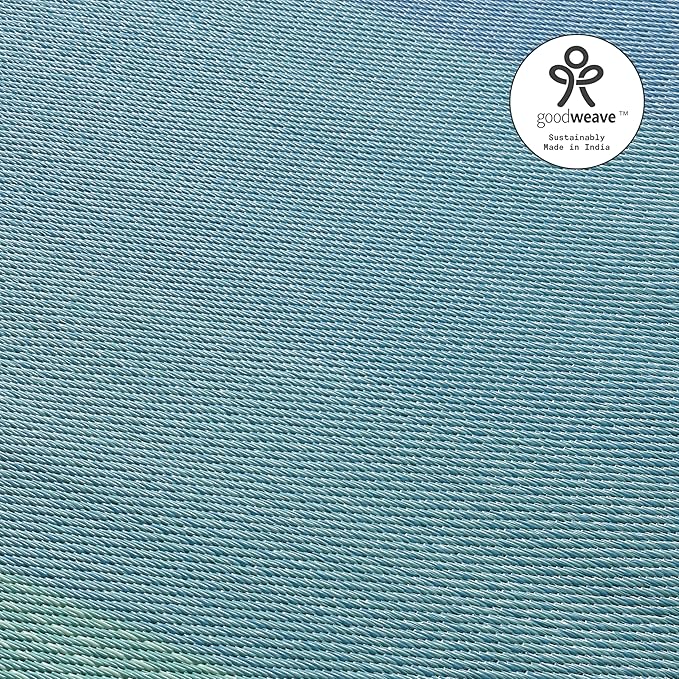Fab Habitat Outdoor Rug - Waterproof, Fade Resistant, Crease-Free - Premium Recycled Plastic - Ombre - Porch, Deck, Balcony, Mudroom, Laundry Room, Patio - Big Sur - Teal - 3 x 5 ft