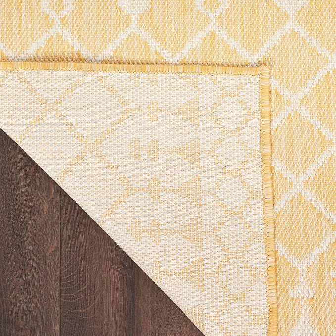 Nourison Home Positano Yellow 9' x 12' Area Rug - Easy Clean, Non Shedding, Bed Room, Living Room, Dining Room, Kitchen (9' x 12')