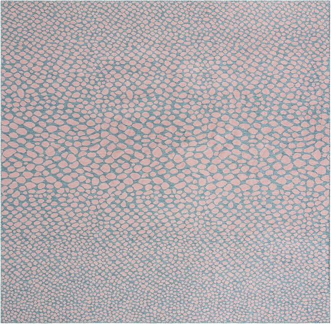 Unique Loom Jill Zarin Jill Zarin Outdoor Collection Area Rug - Cape Town (13' Square, Pink and Aqua/Light Blue)