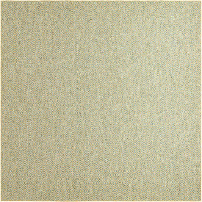 Unique Loom Jill Zarin Jill Zarin Outdoor Collection Area Rug - Costa Rica (13' Square, Yellow and Aqua/Light Blue)