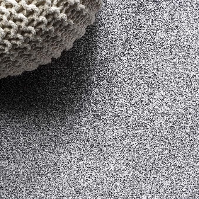 JONATHAN Y Haze Solid Low-Pile Gray 3x5 Oval Indoor Area Rug, Coastal,Bohemian,Minimalist,Classic, Easy-Cleaning for Living Room,Bedroom,Kitchen,Pet Friendly,Non-Shedding (SEU100A-3OV)