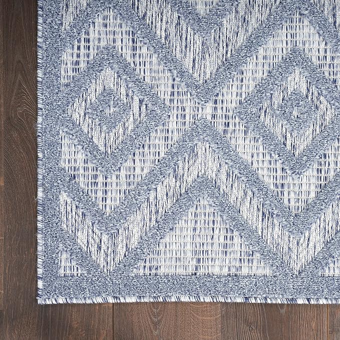 Nourison Home Versatile Denim Blue 5' x 7' Area Rug - Easy Clean, Non Shedding, Bed Room, Living Room, Dining Room, Kitchen (5' x 7')