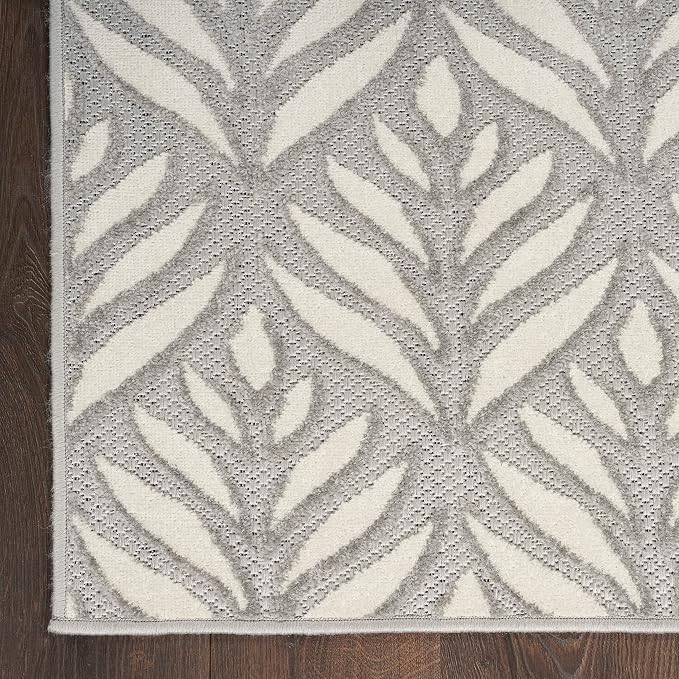 Nourison Home Aloha Grey 3'6" x 5'6" Area Rug - Easy Clean, Non Shedding, Bed Room, Living Room, Dining Room, Kitchen (4' x 6')