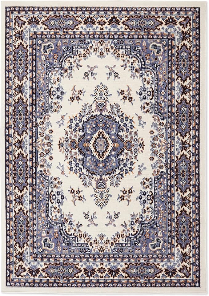 Home Dynamix Premium Sakarya Traditional Medallion Border Area Rug, Porcelain, 21"x35" Rectangle