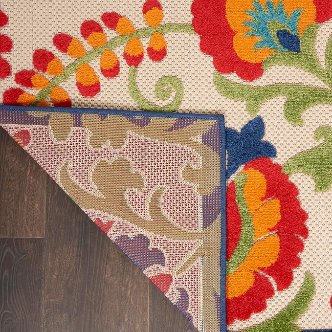 Nourison Home Aloha Multicolor 7' x 10' Area Rug - Easy Clean, Non Shedding, Bed Room, Living Room, Dining Room, Kitchen (7' x 10')