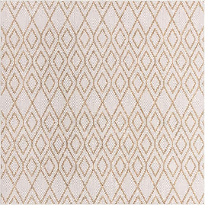 Jill Zarin Outdoor Collection Area Rug - Turks and Caicos (7' 10" Square Beige/Brown)