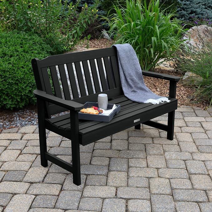 Highwood AD-BENW2-BKE Lehigh Garden Bench, 4 Feet, Black