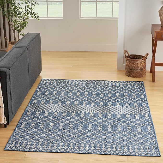 Nourison Home Positano Navy Blue 4' x 6' Area Rug - Easy Clean, Non Shedding, Bed Room, Living Room, Dining Room, Kitchen (4' x 6')
